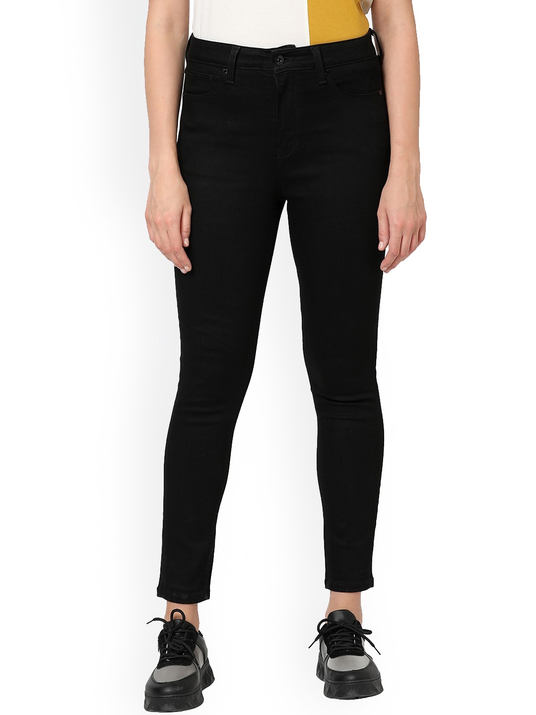 

Pepe Jeans Women Black Skinny Fit High-Rise Jeans