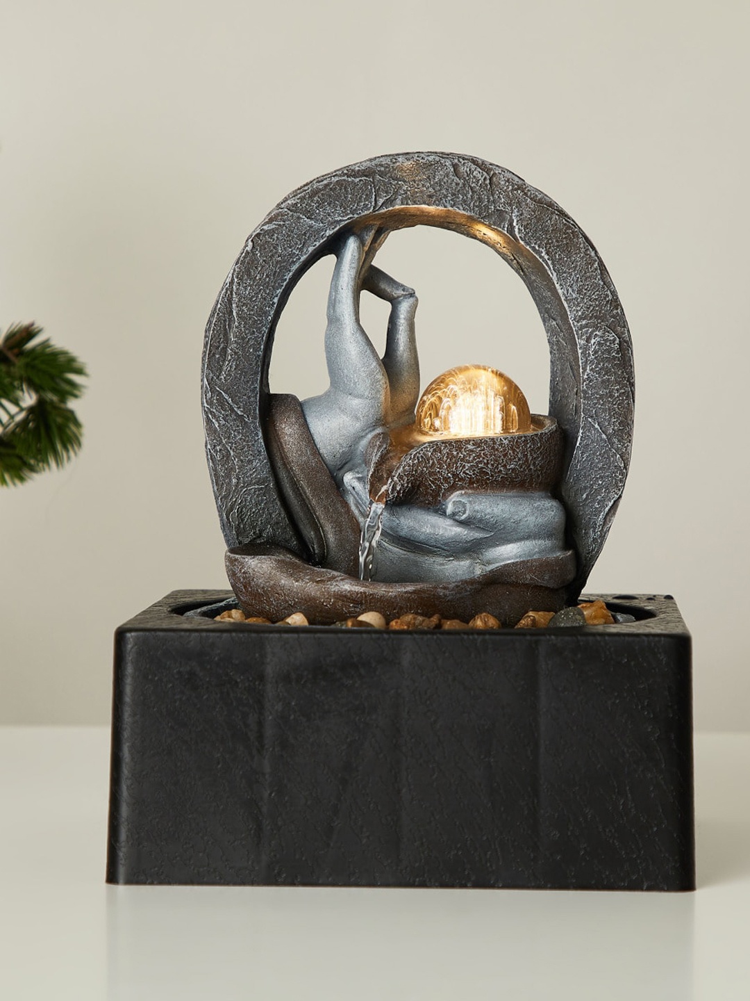 

Home Centre Grey Polyresin Electrical Buddha Hand Water Fountain