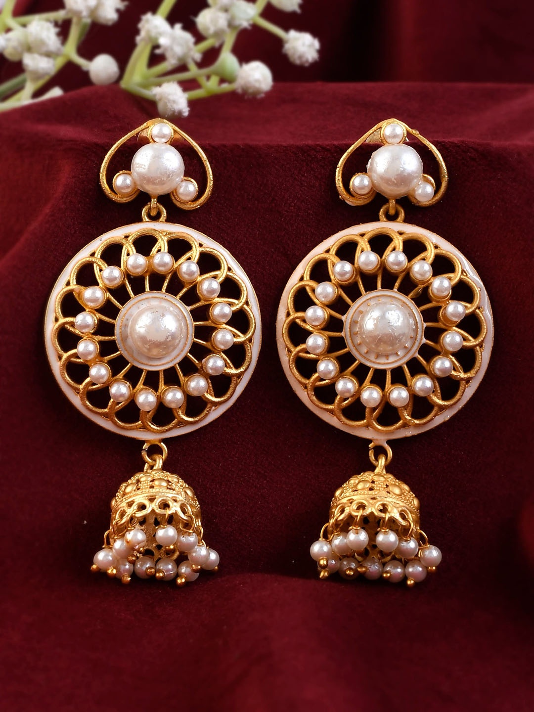 

Silvermerc Designs Gold-Plated Circular Drop Earrings