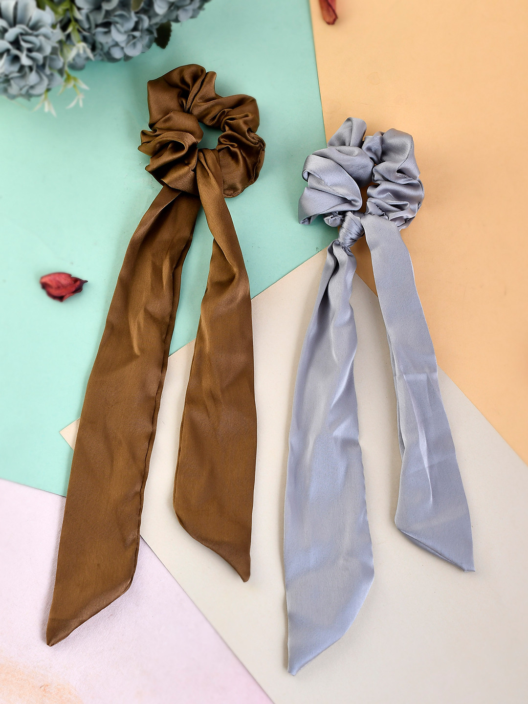 

Silvermerc Designs Girls Grey & Brown Set of 2 Scrunchies