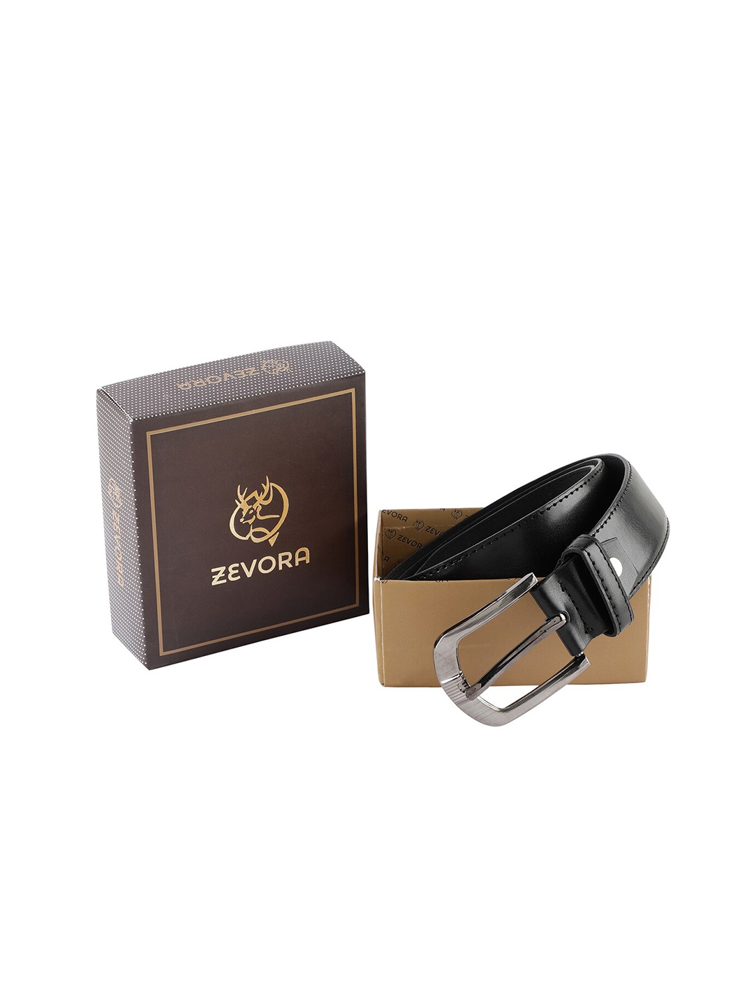 

ZEVORA Men Black Formal Belt