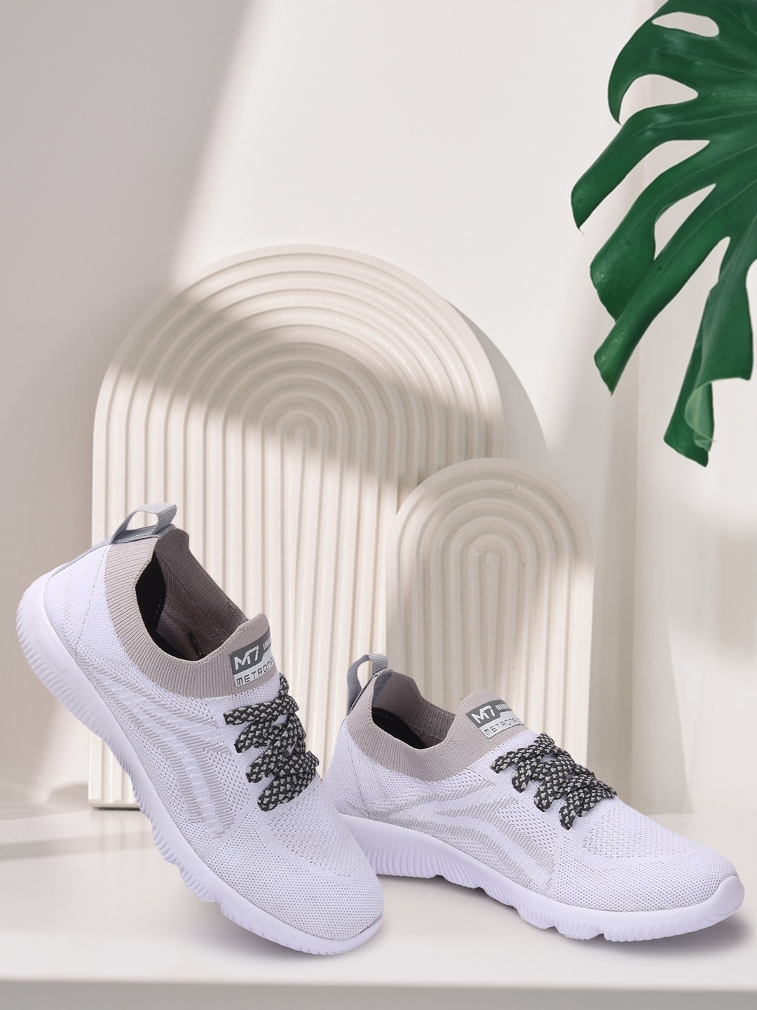 

M7 by Metronaut Men White Woven Design Sneakers