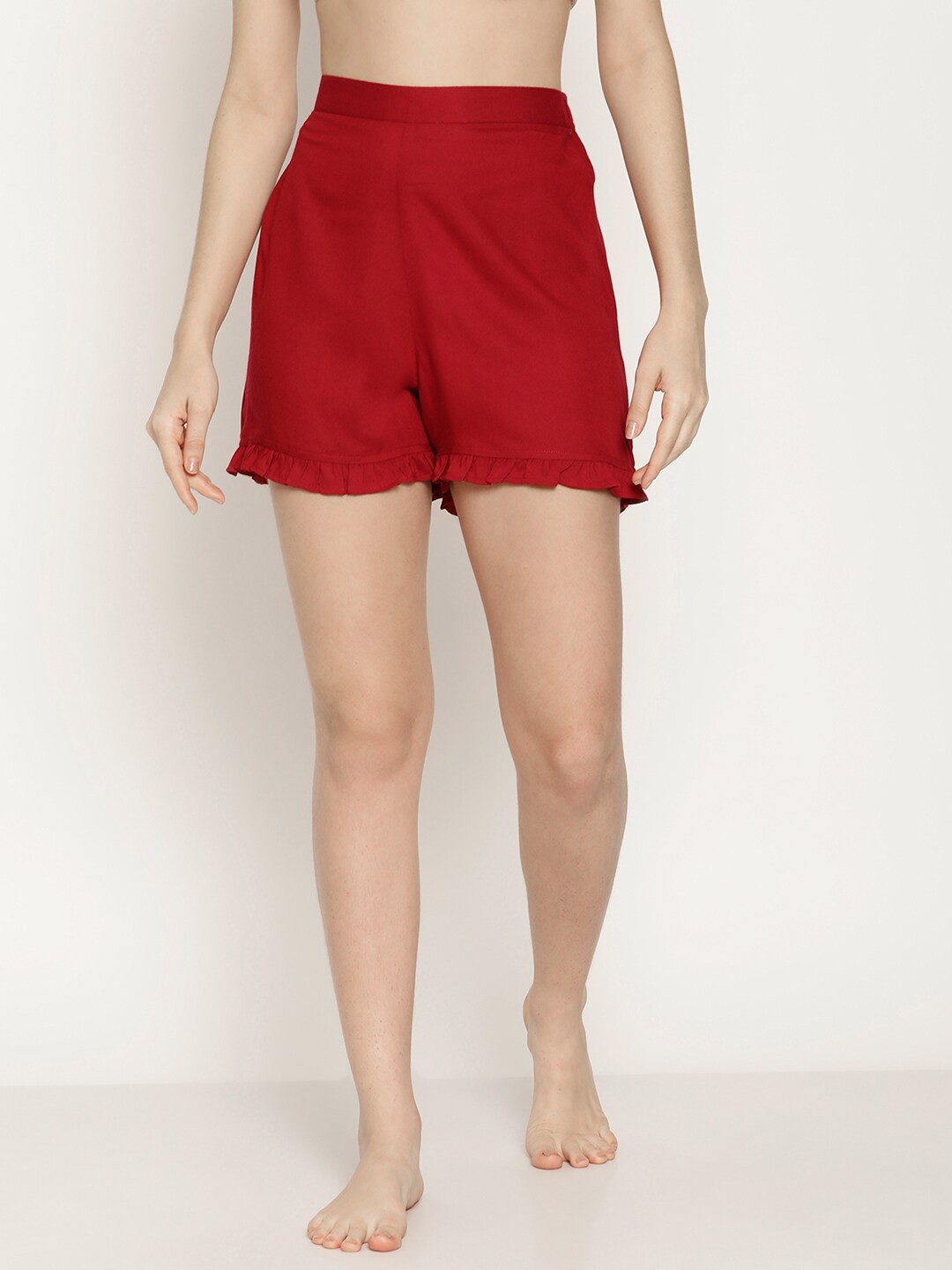

COASTLAND Women Red Lounge Shorts