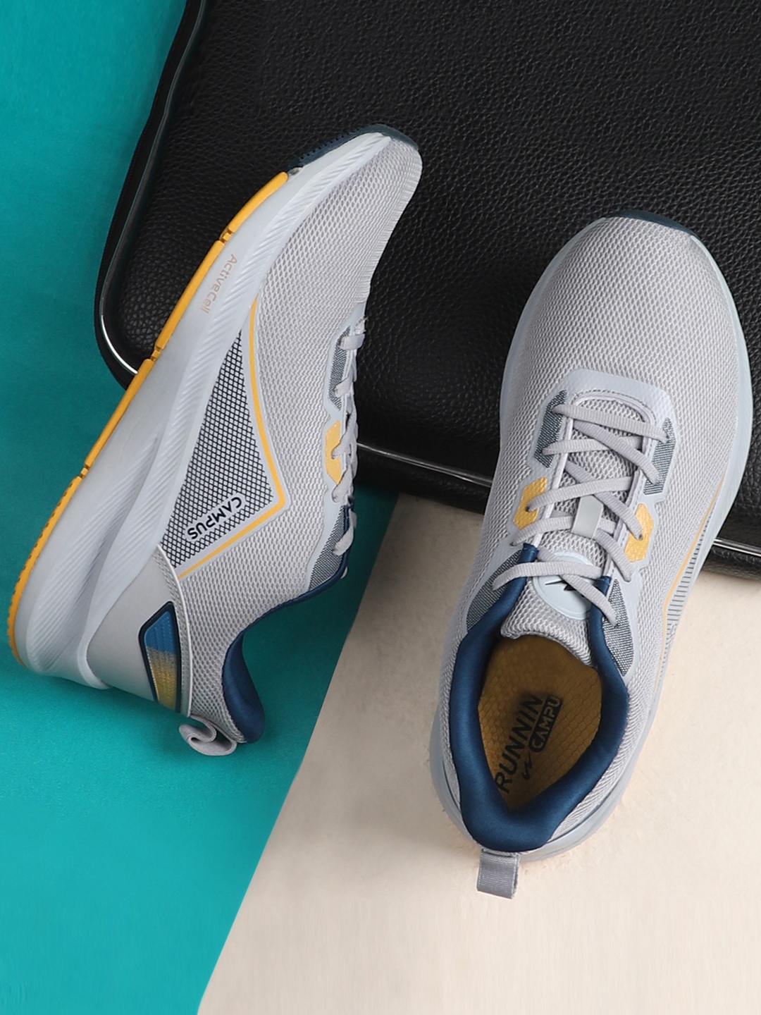 

Campus Men Grey Mesh Lace UP Running Shoes