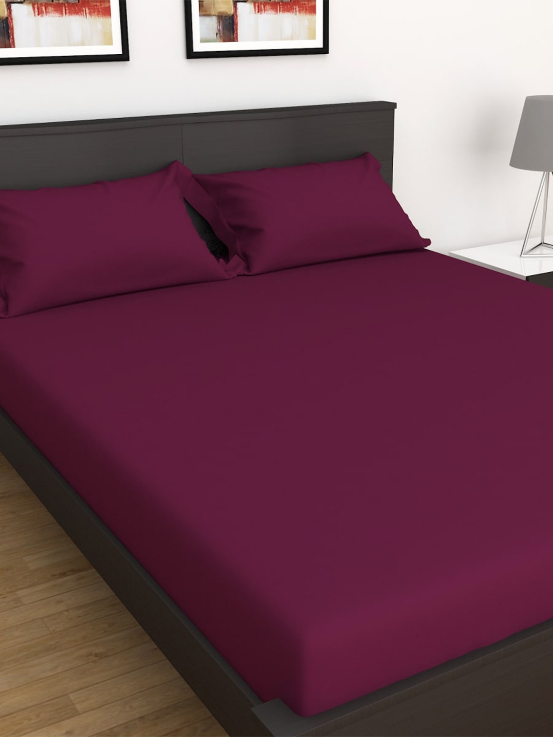 

Home Centre Purple 150 TC Cotton King Bedsheet With 2 Pillow Covers