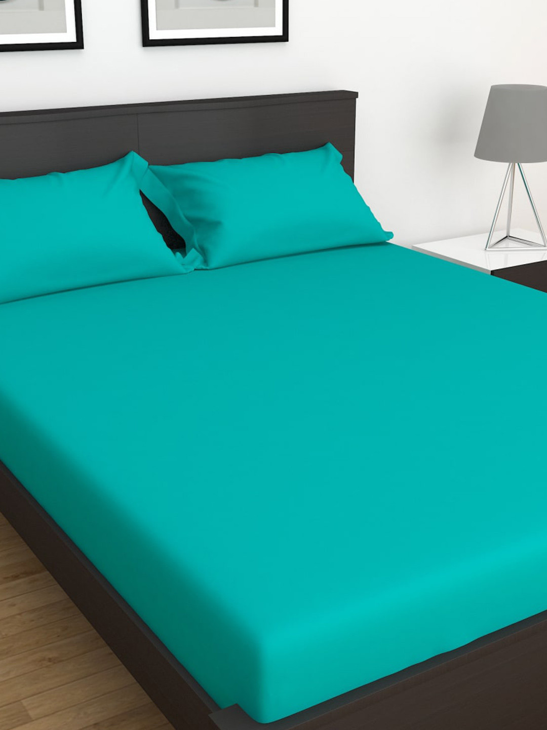 

Home Centre Blue 180 TC Cotton Queen Bedsheet With 2 Pillow Covers