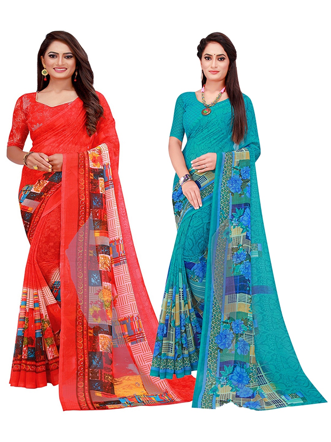 

Florence Set of 2 Pure Georgette Saree, Blue