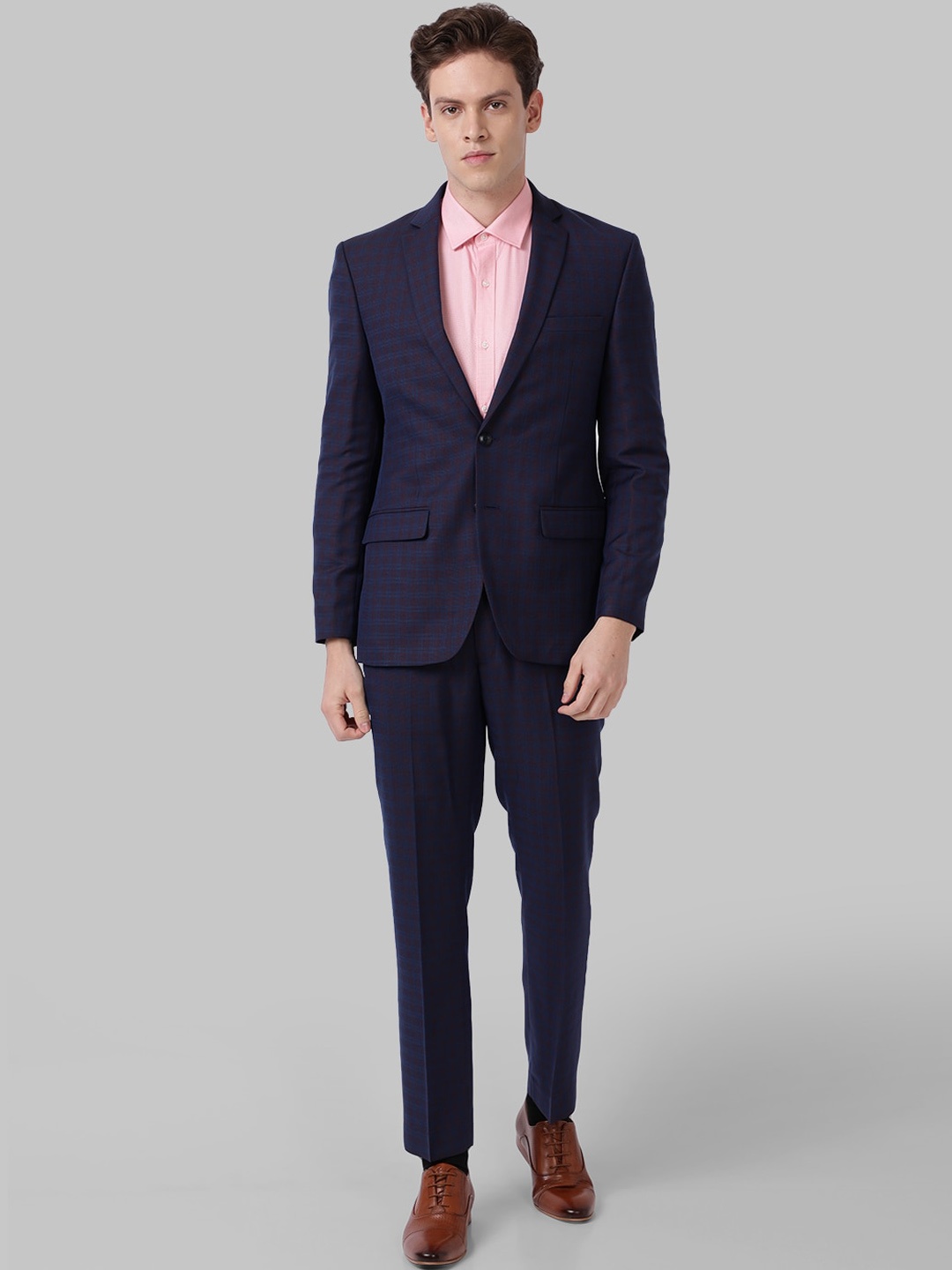 

Park Avenue Men Blue Solid Single-Breasted Super Slim-Fit Formal Suit
