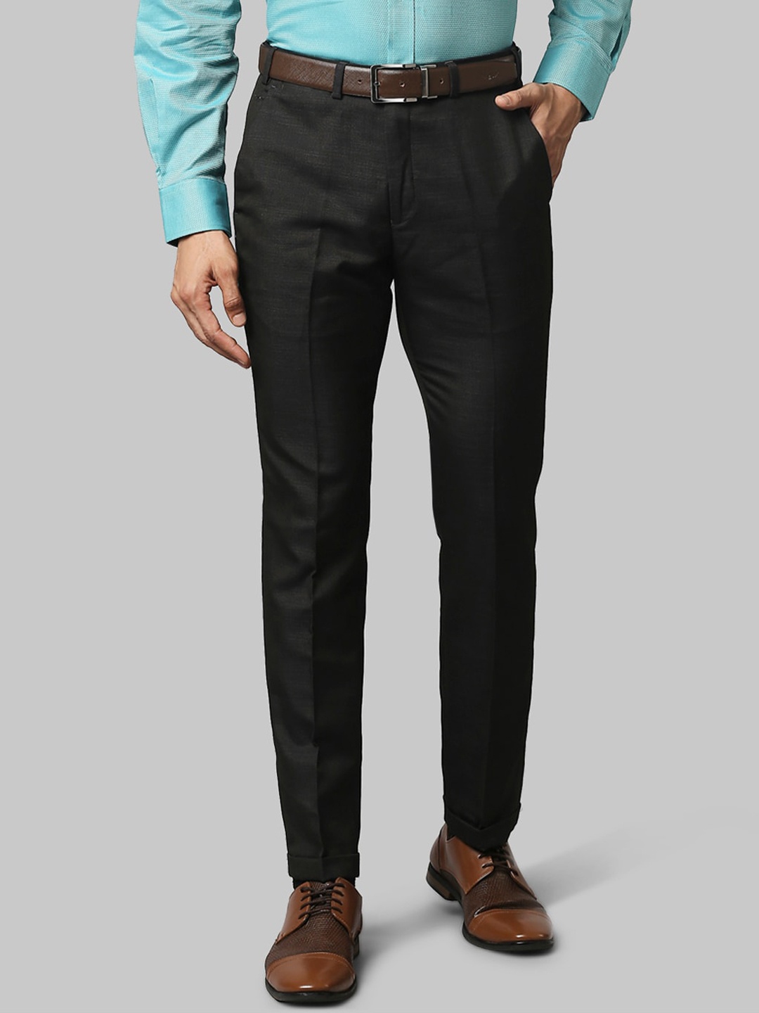 

Park Avenue Men Brown Slim Fit Formal Trousers