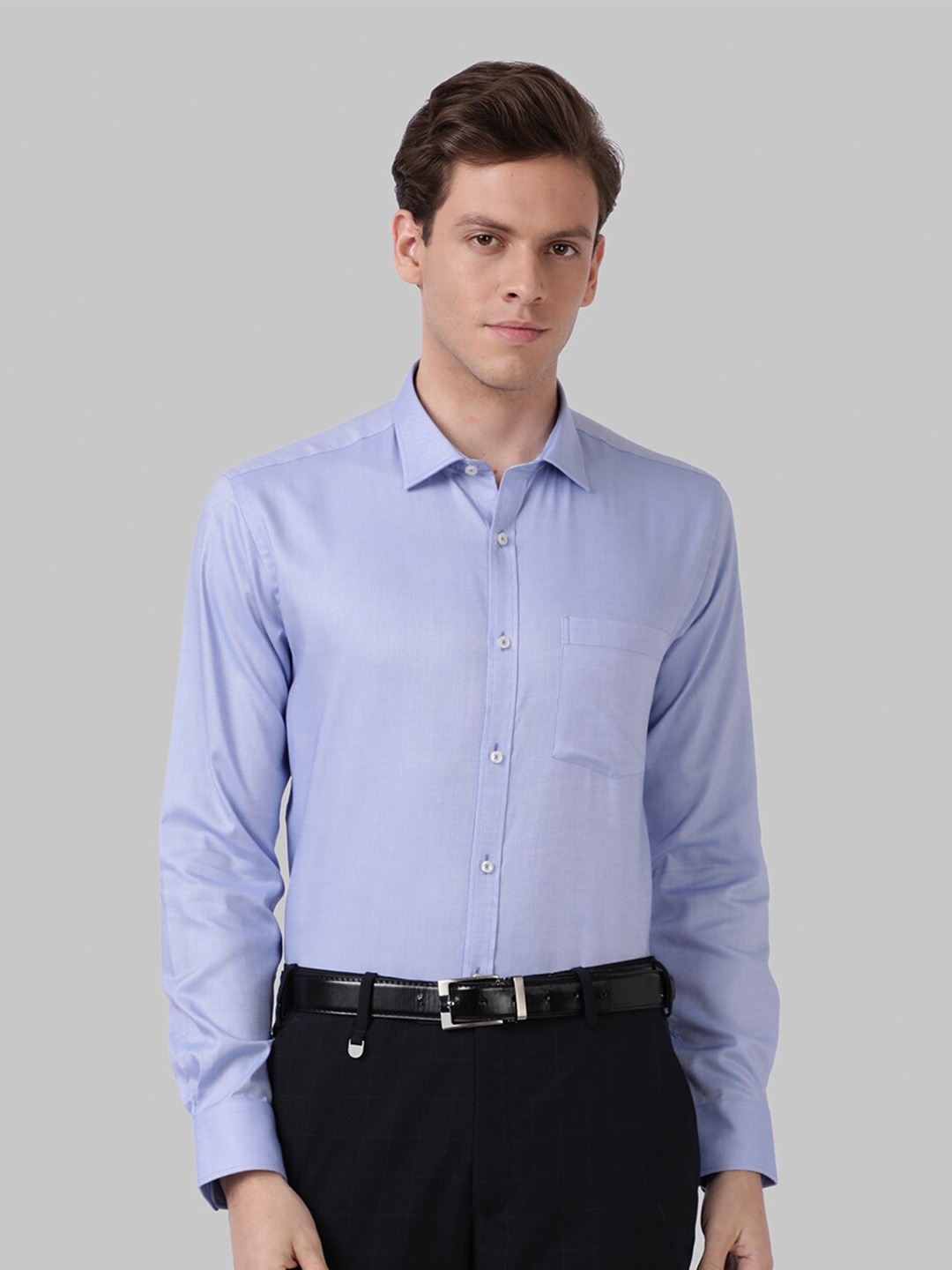 

Park Avenue Blue Slim Fit Cotton Formal Shirt