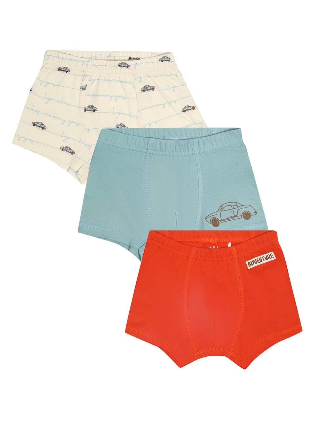 

MiArcus Boys Pack of 3 Printed Cotton Briefs, Blue