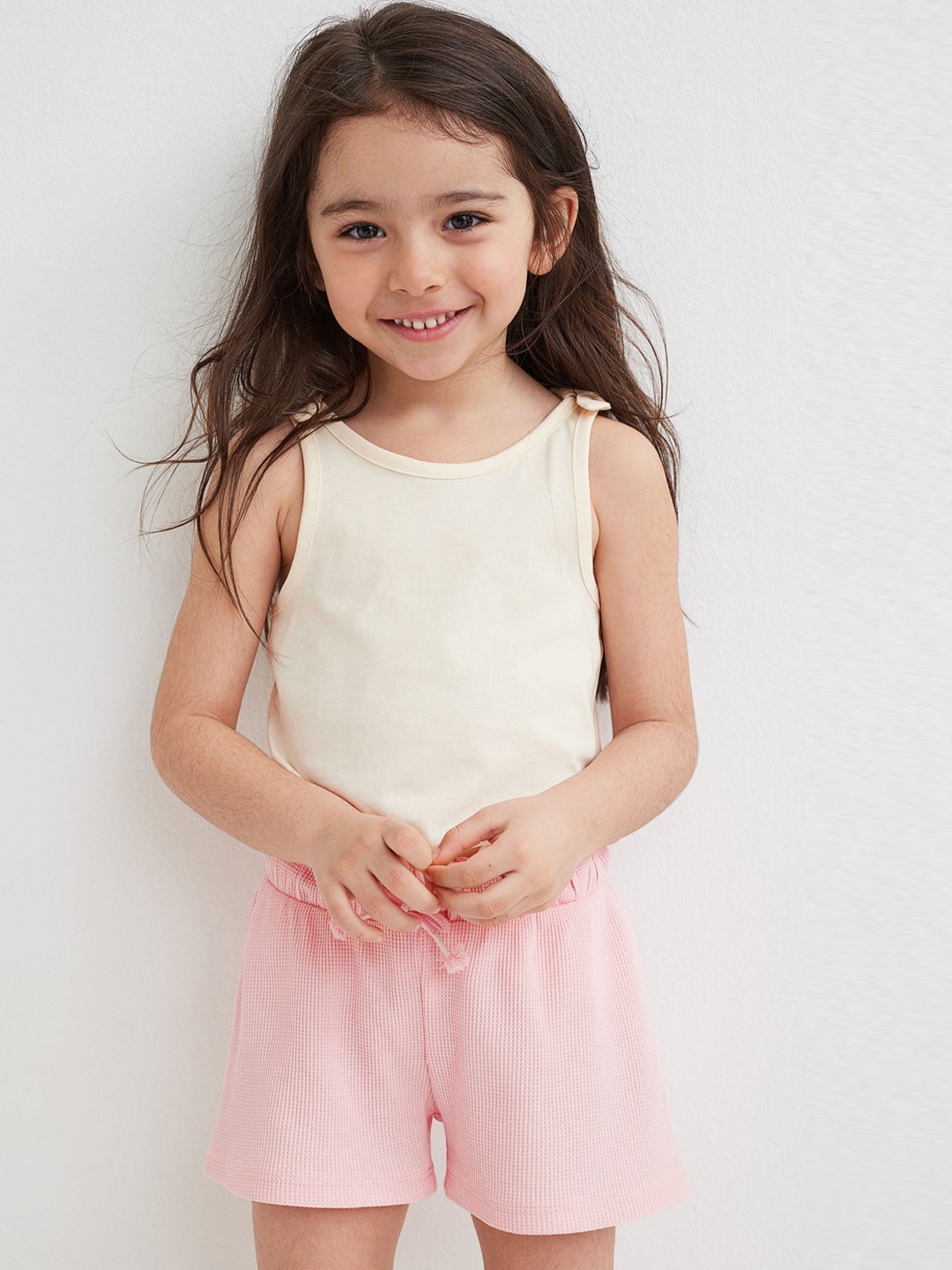 

H&M Pink & White Cotton Vest Top & Shorts