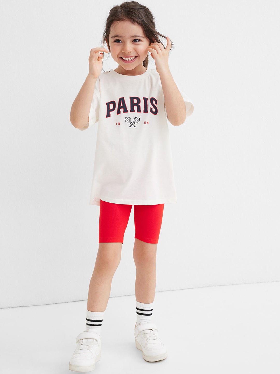 

H&M Girls Red & White 2-Piece Printed Set