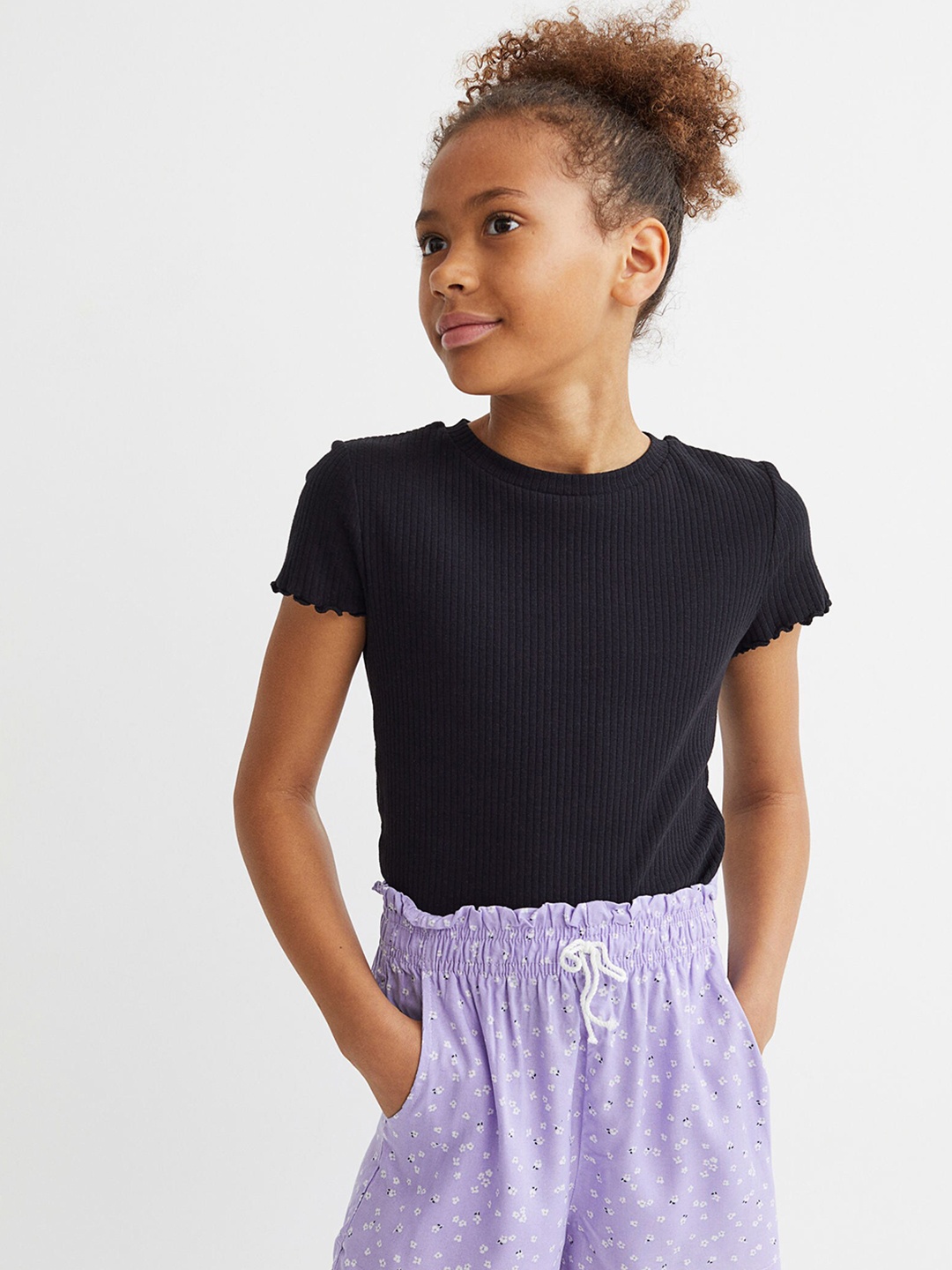 

H&M Girls Black & Purple 2-Pack Shorts