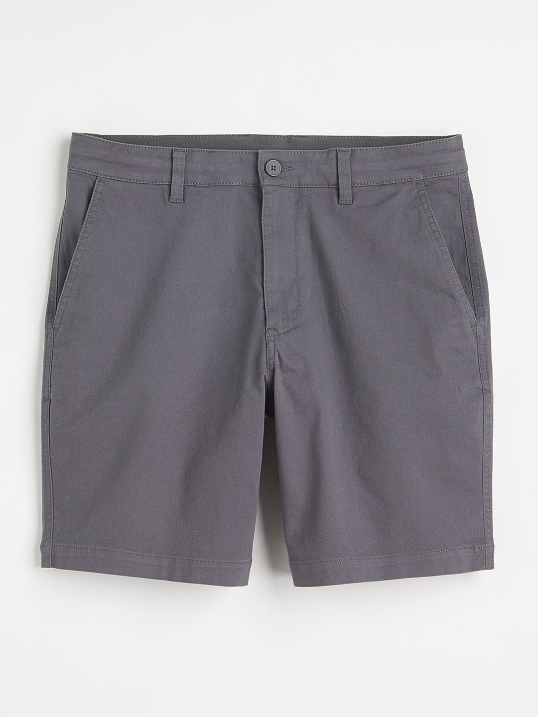 

H&M Men Regular Fit Cotton Chino Shorts, Grey