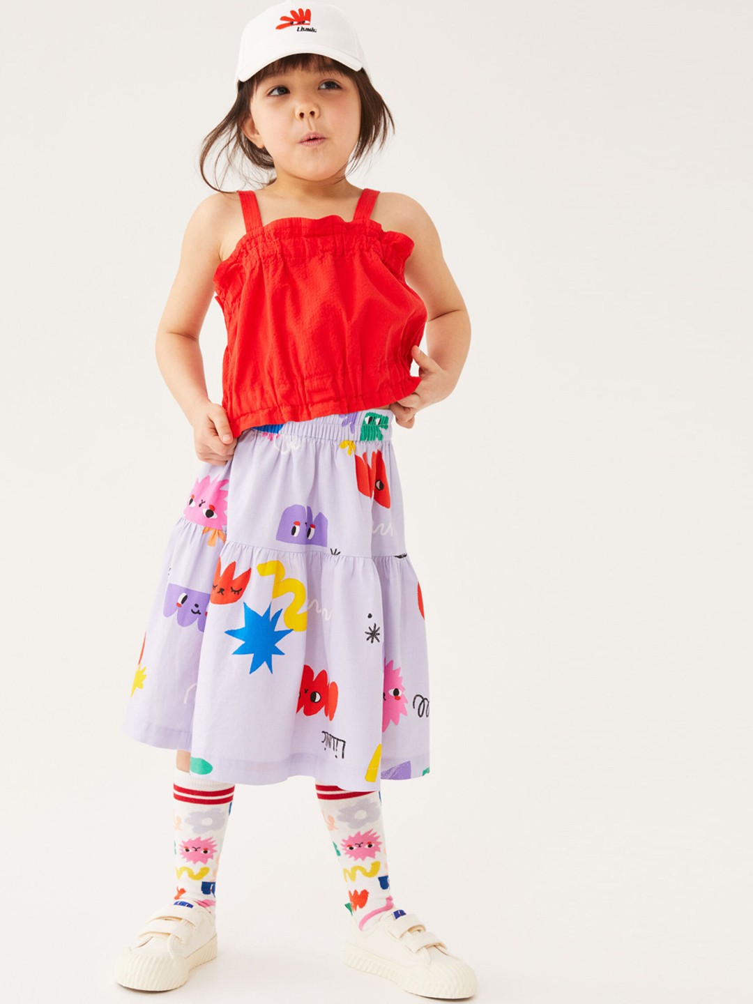 

H&M Girls Purple Gathered-Tier Skirt
