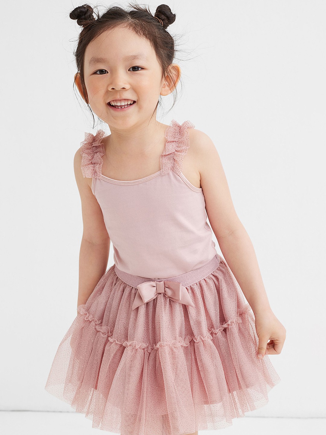 

H&M Girls Rose Oink Self Design 2-Piece Tulle Set