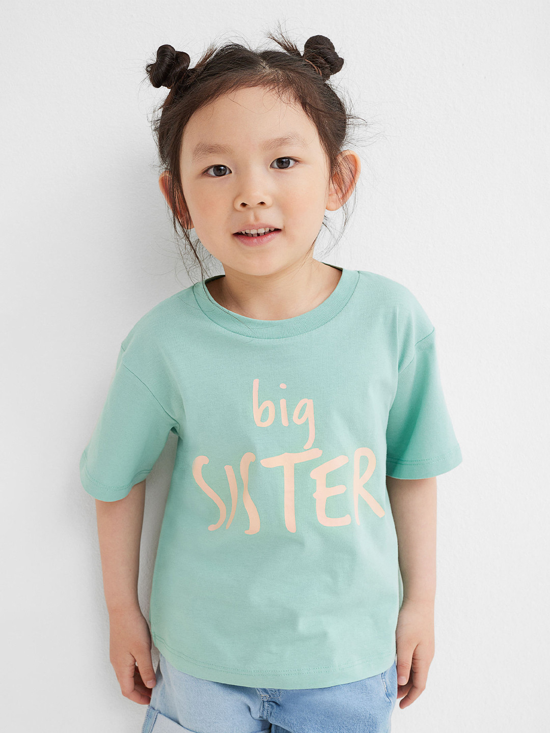 

H&M Girls Turquoise Blue Sibling Top