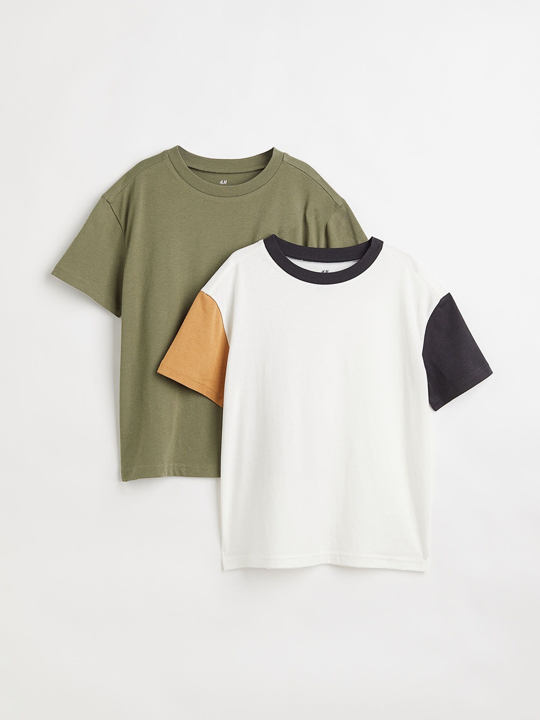 

H&M White & Green 2-Pack Cotton T-Shirts