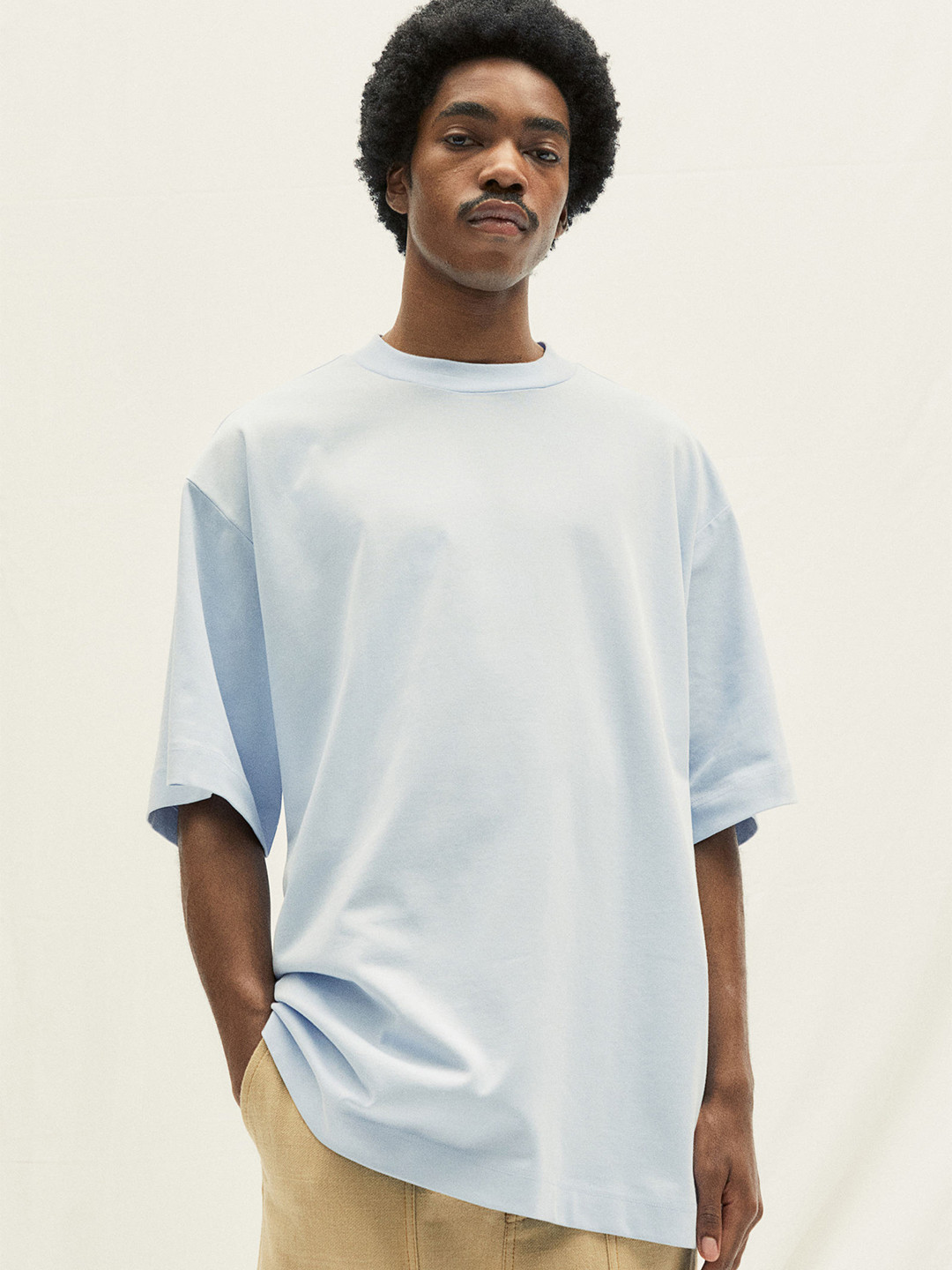 

H&M Men Blue Cotton T-shirt