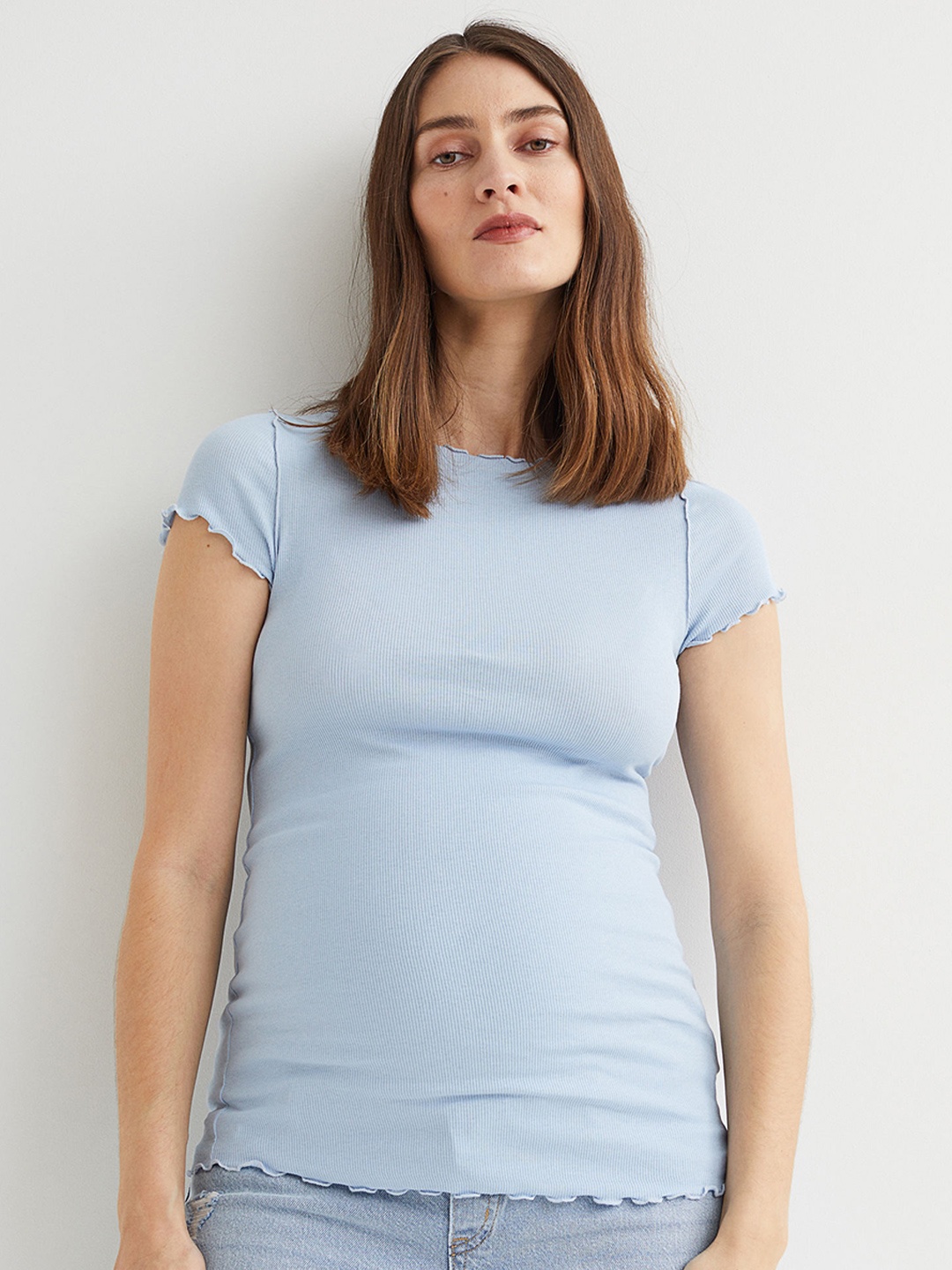 

H&M Blue MAMA Ribbed Top
