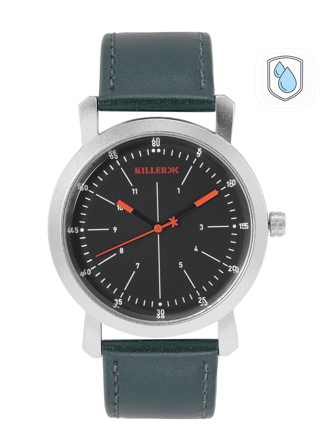 

Killer Men Black Dial & Green Straps Rebel Analogue Watch KL22/018-C