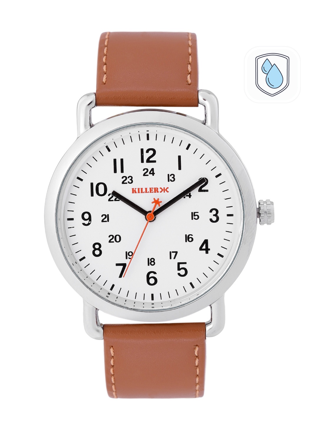 

Killer Men White Dial & Brown Straps Rebel Analogue Watch KL22/014-A