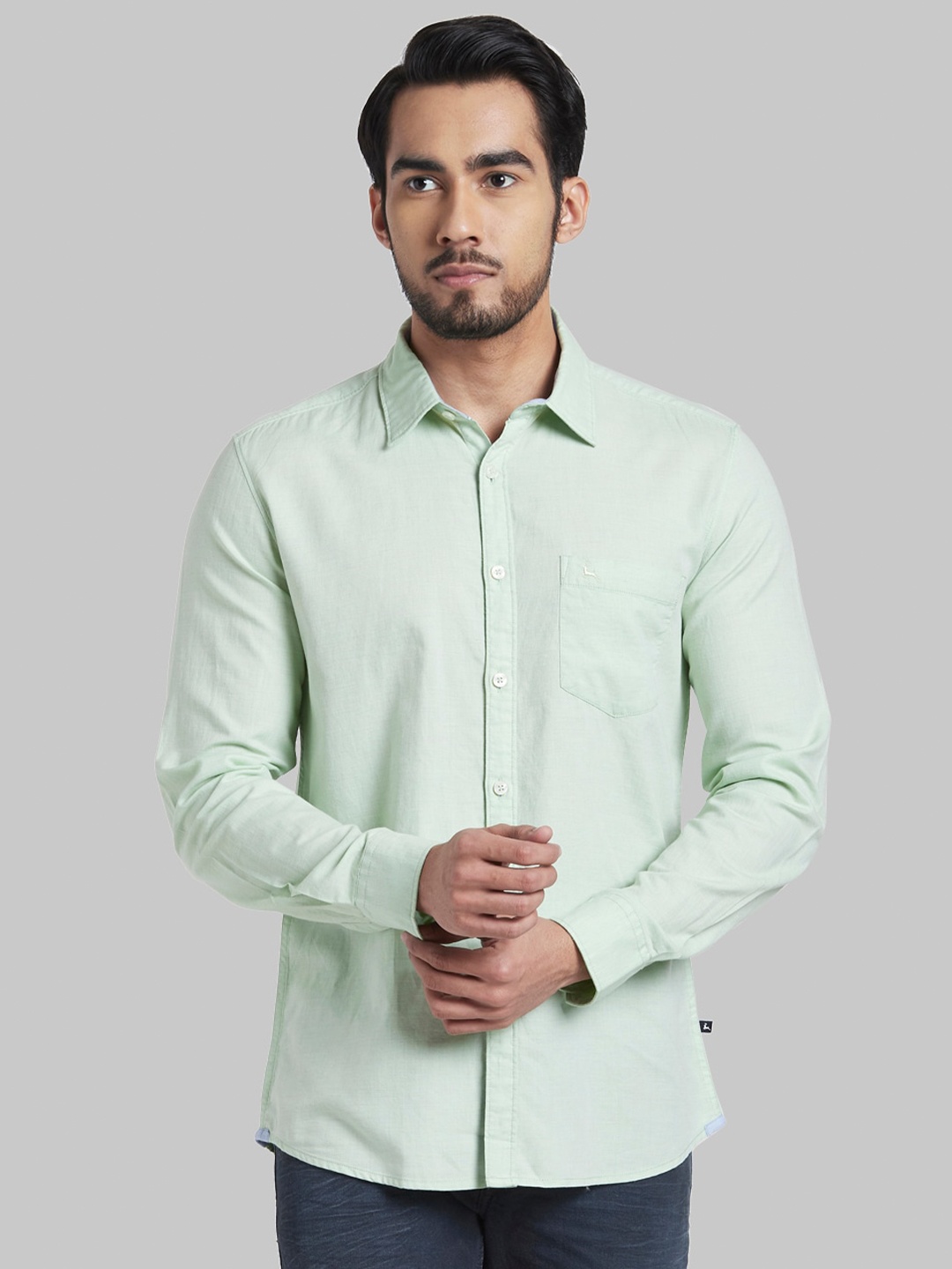 

Parx Men Green Slim Fit Casual Shirt