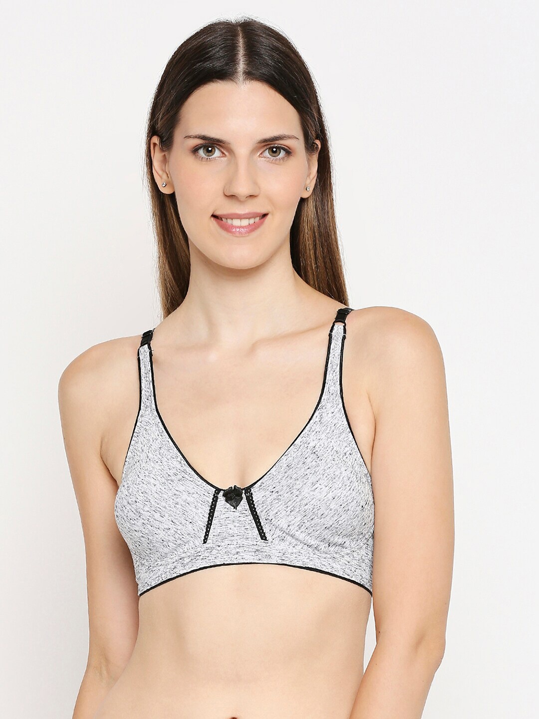 

Lady Love Grey & Black Abstract Printed Cotton Bra LLBR9052