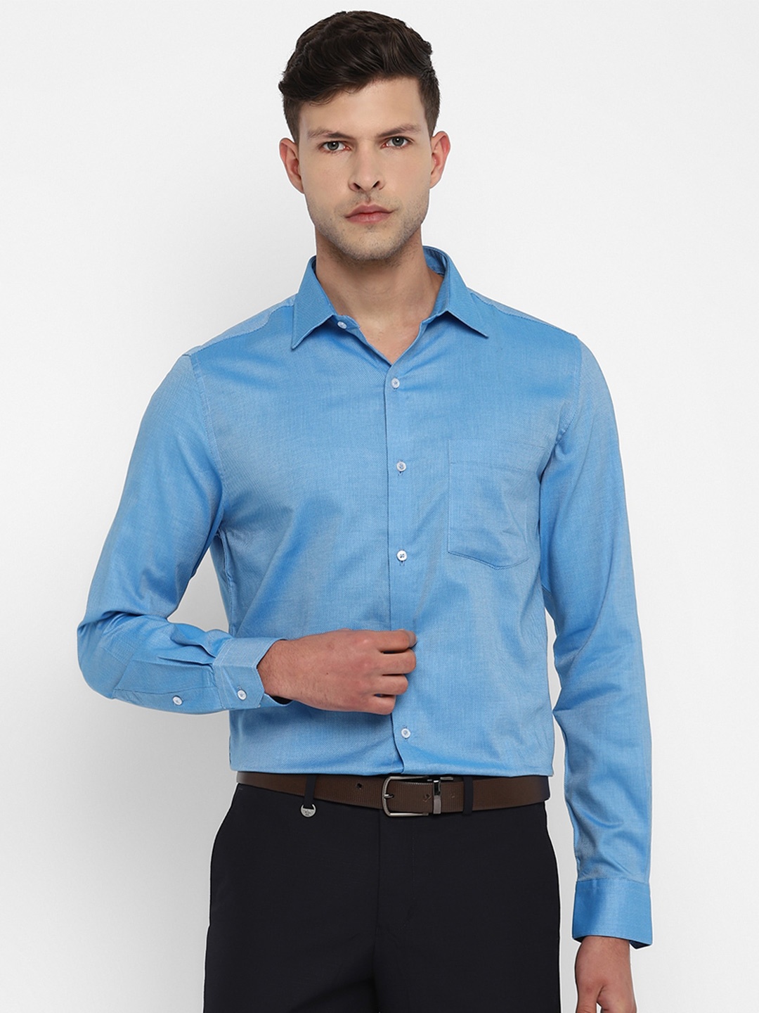 

Turtle Men Blue Slim Fit Cotton Formal Shirt