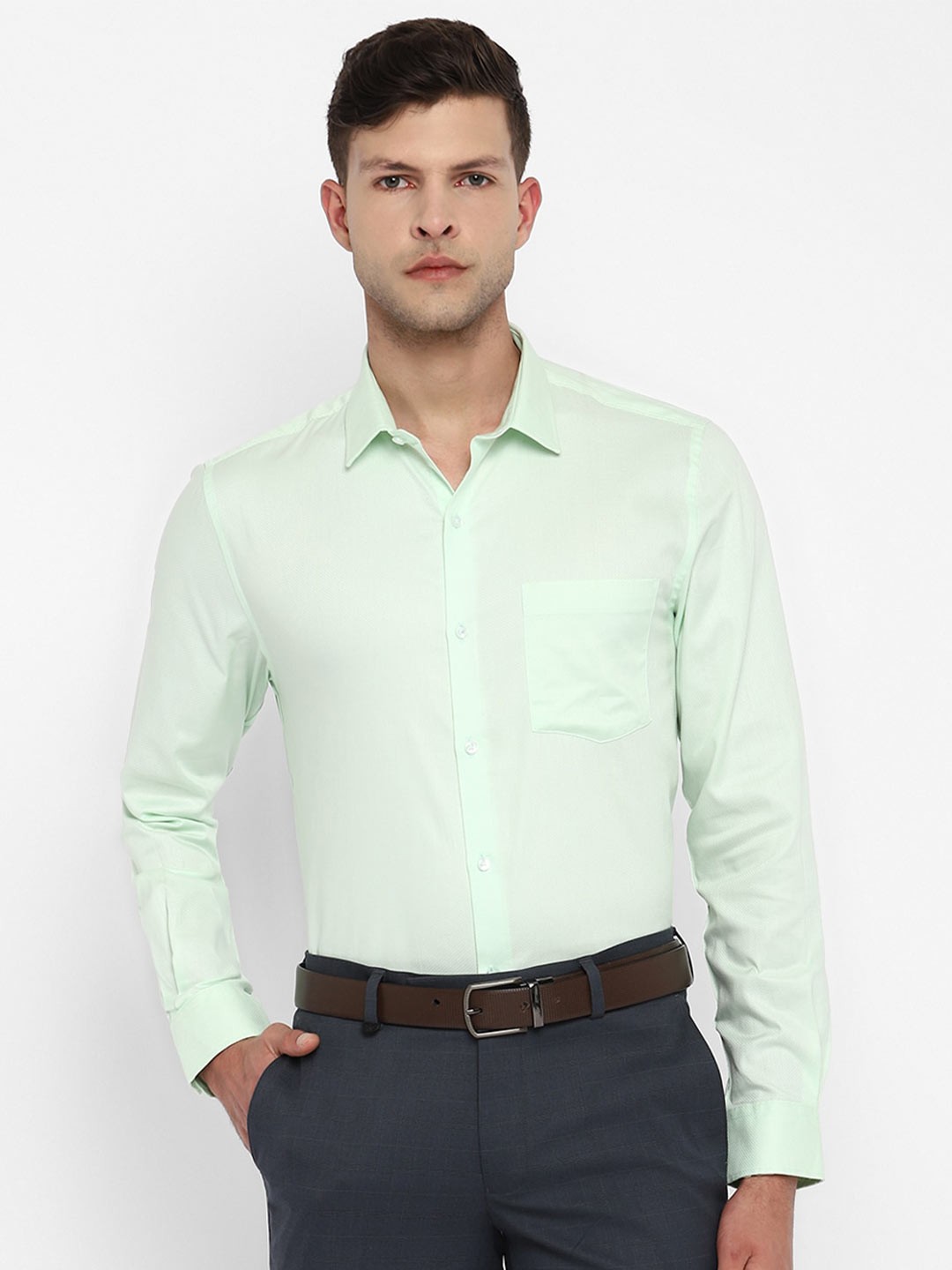 

Turtle Men Green Slim Fit Formal Shirt