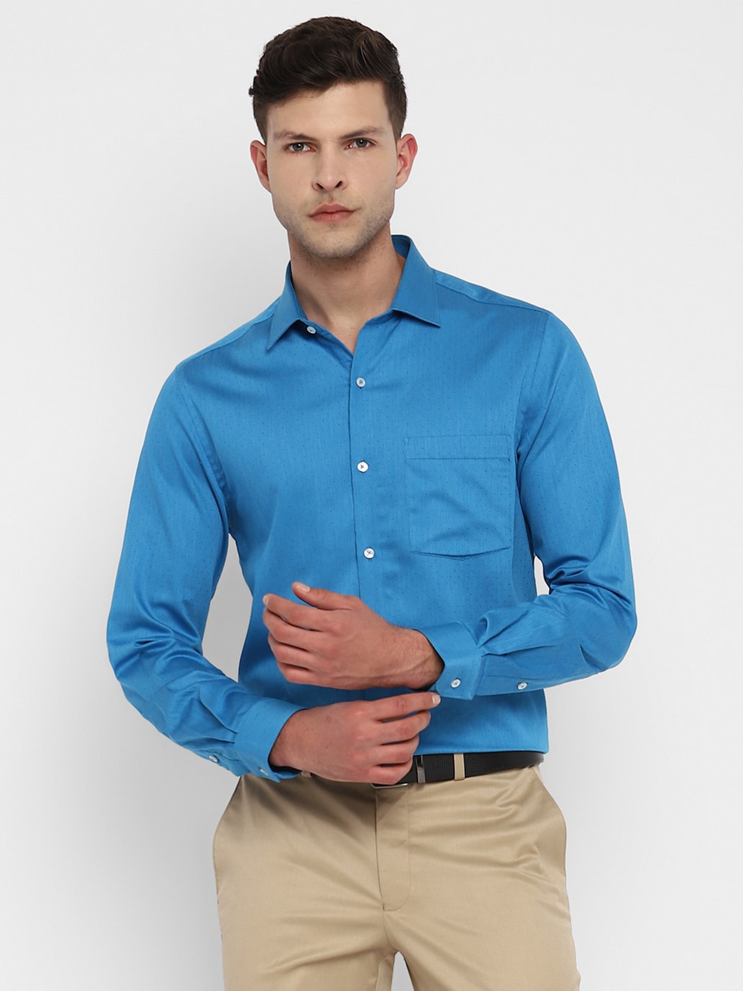 

Turtle Men Blue Slim Fit Cotton Formal Shirt