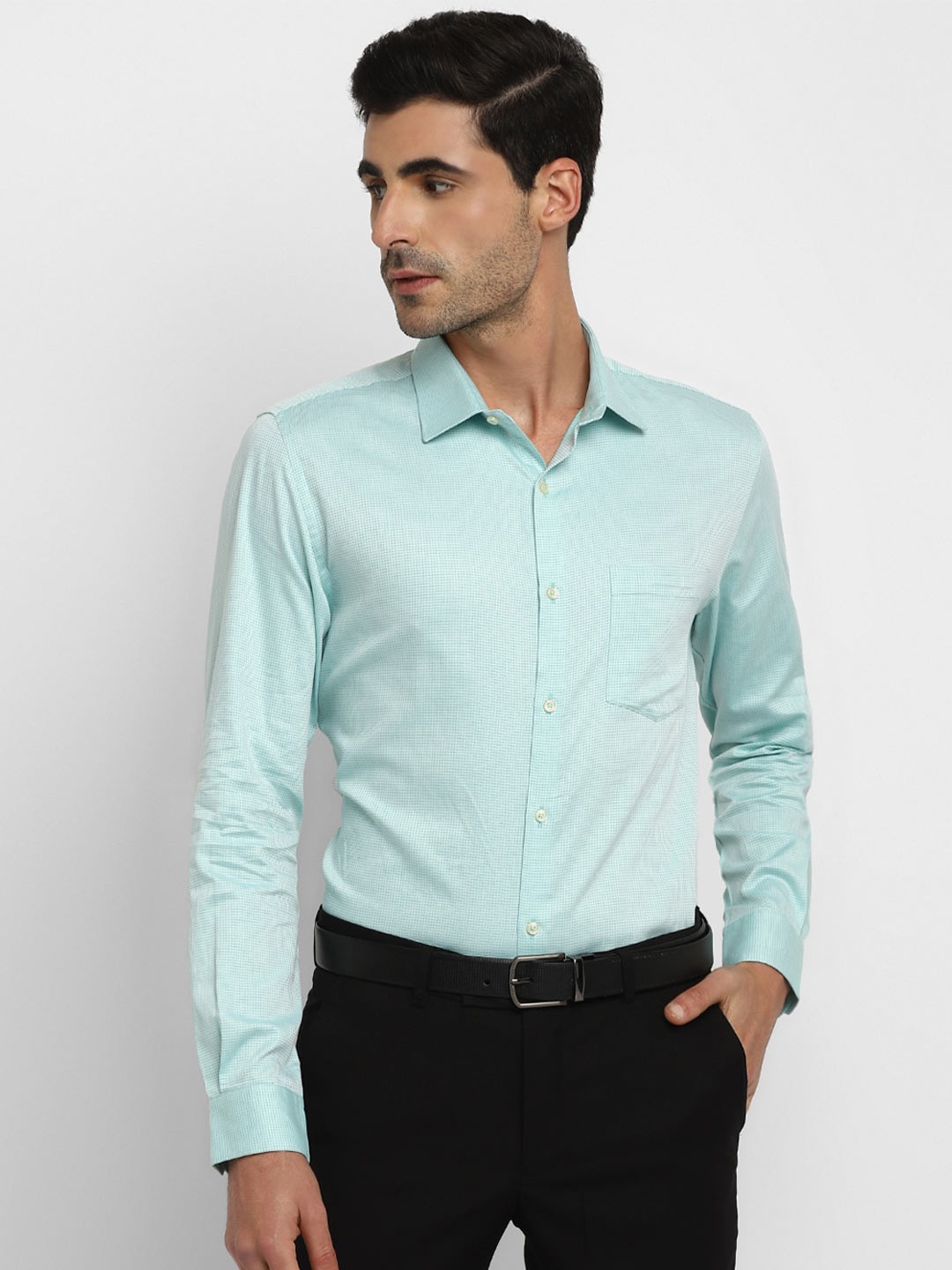 

Turtle Men Blue Slim Fit Cotton Formal Shirt
