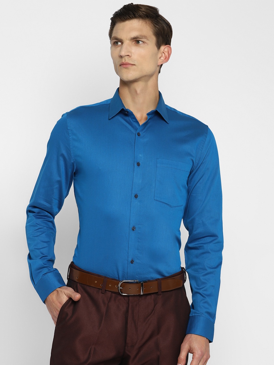 

Turtle Men Blue Slim Fit Cotton Formal Shirt