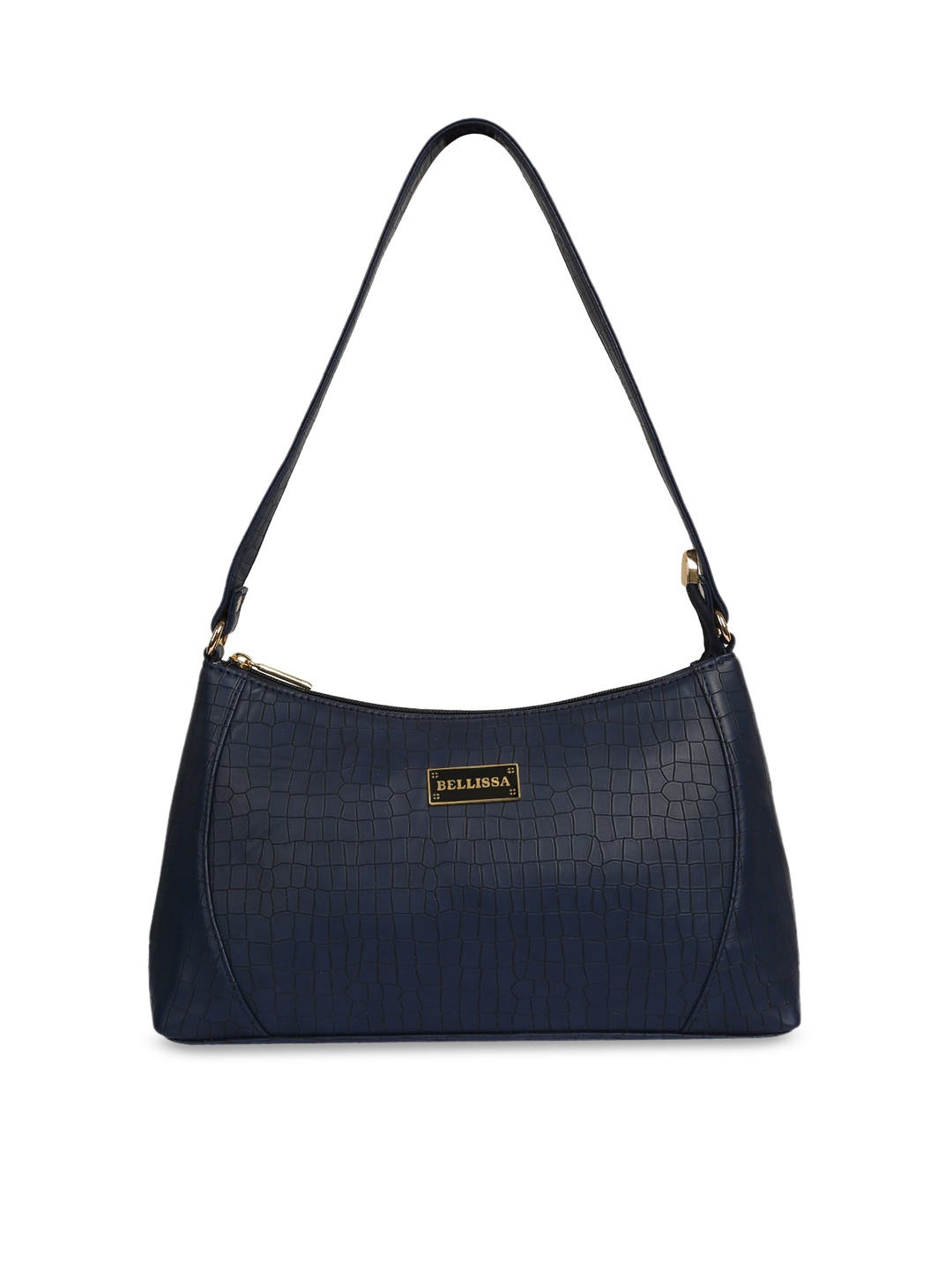 

Bellissa Navy Blue Textured Structured Handheld Bag