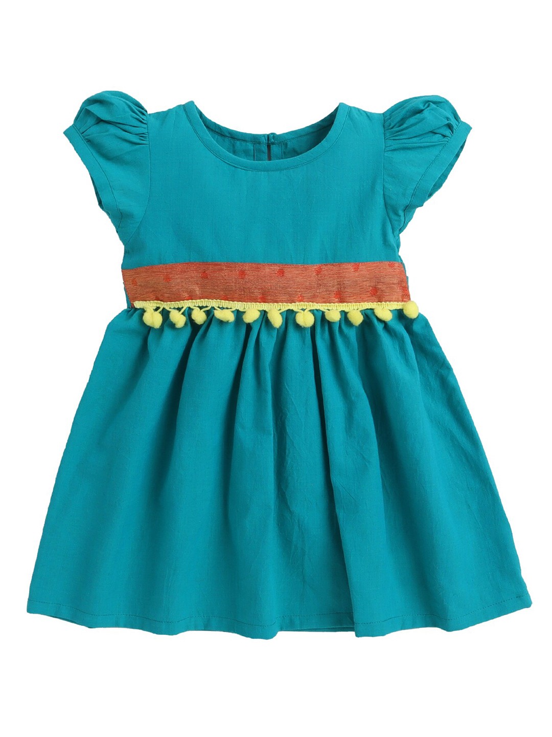 

MANY FROCKS & Girls Teal Cotton Fit & Flare Dress