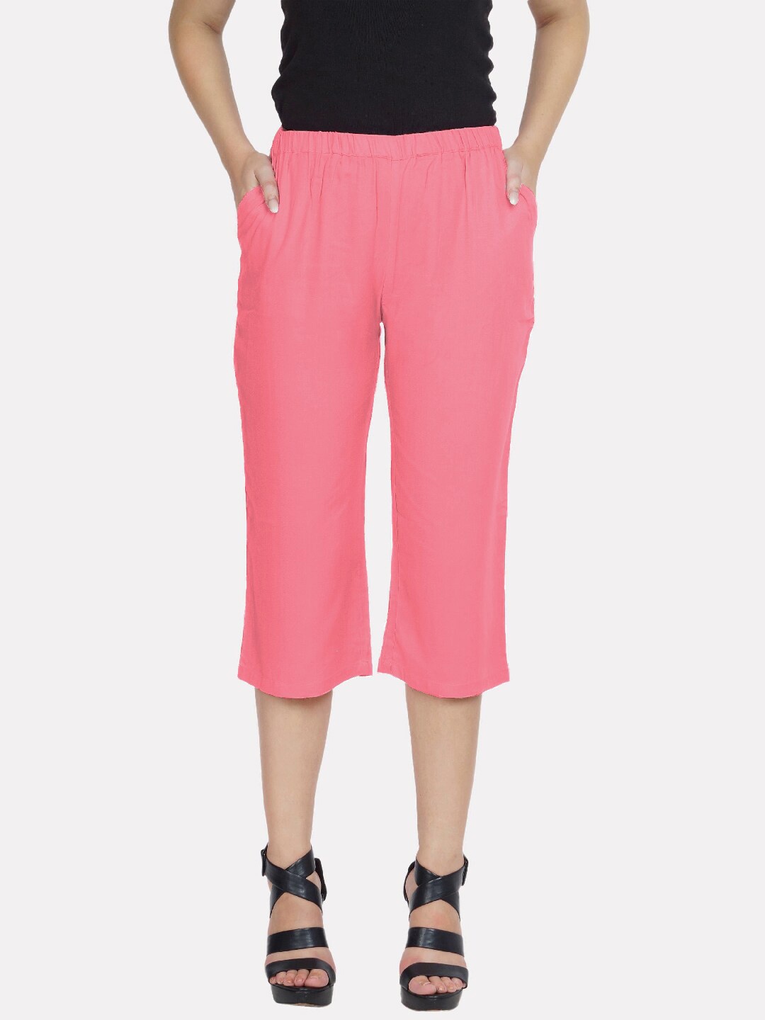 

PATRORNA Plus Size Women Rose Capris