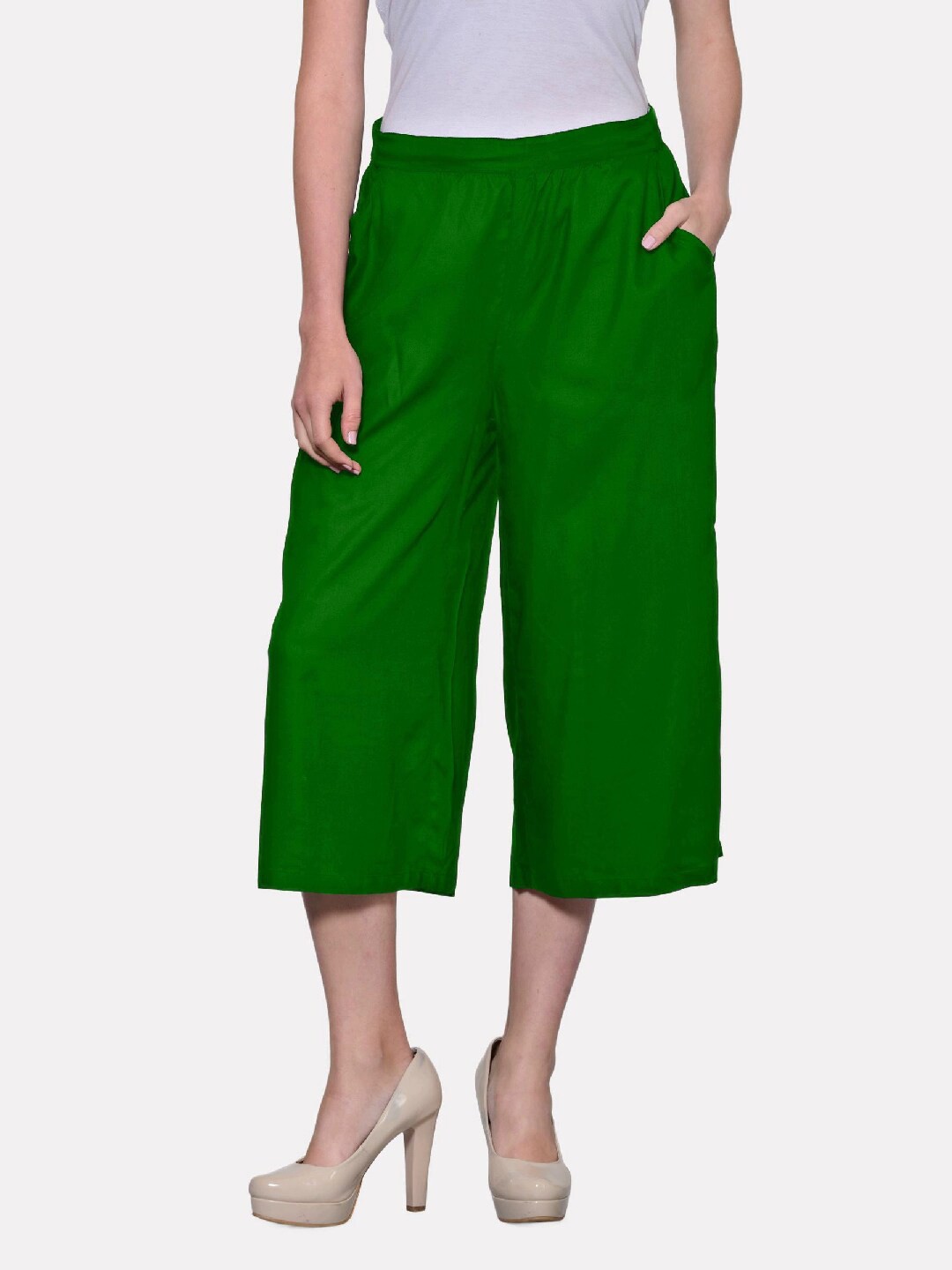

PATRORNA Plus Size Women Green Capris