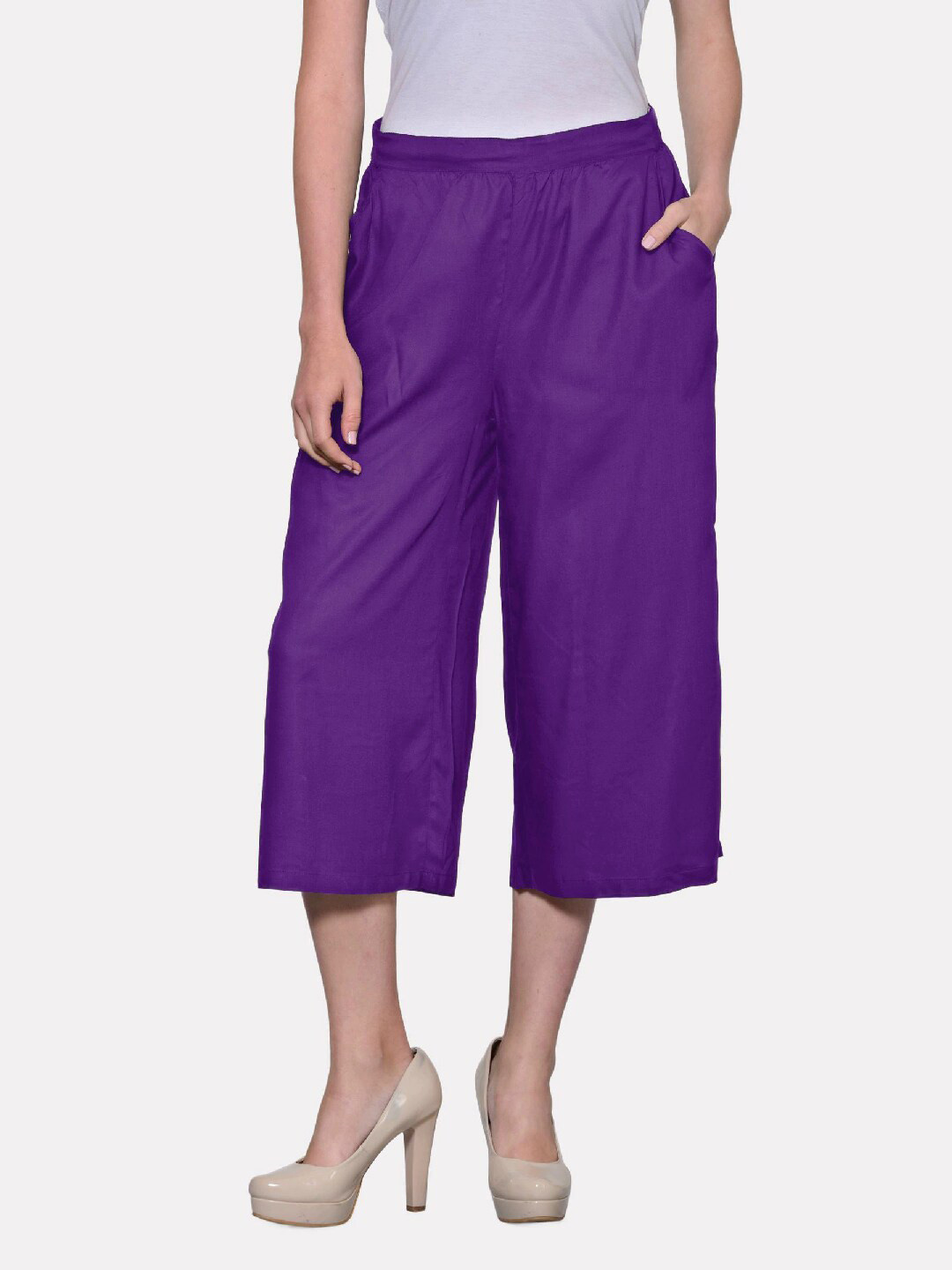 

PATRORNA Plus Size Women Purple Capris