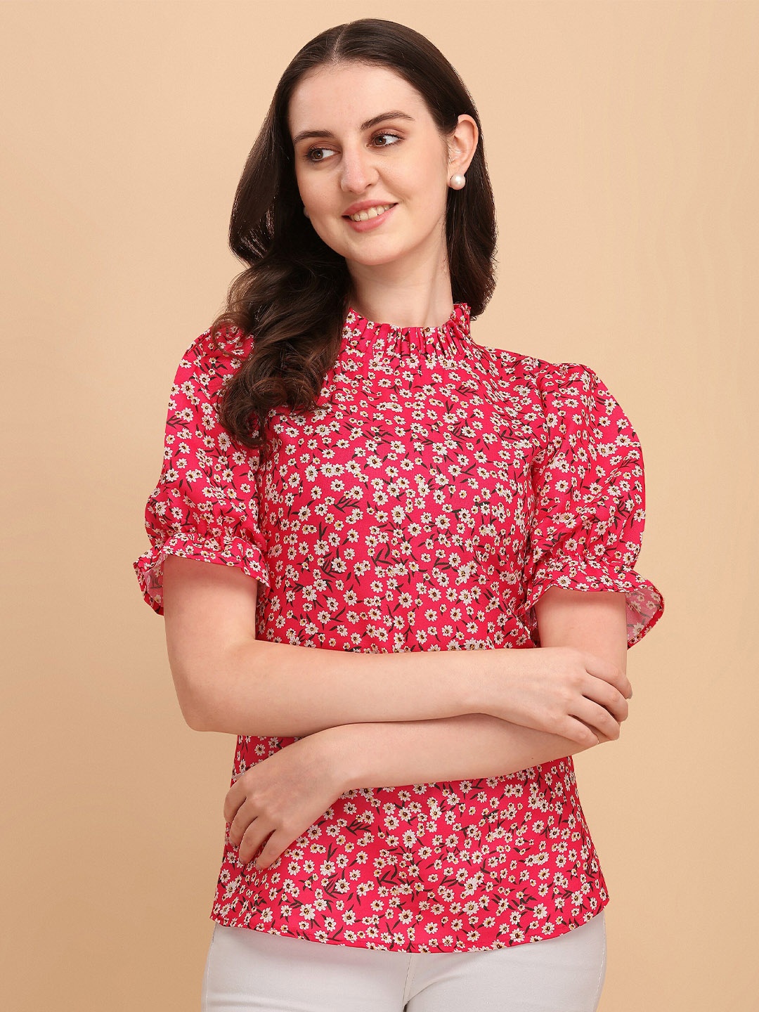 

Wedani Women Pink Floral Print Top