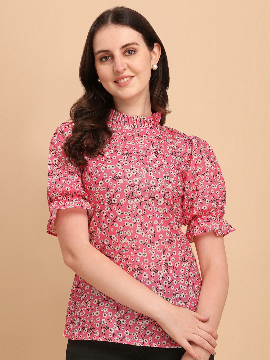 

Wedani Women Pink Floral Print Top