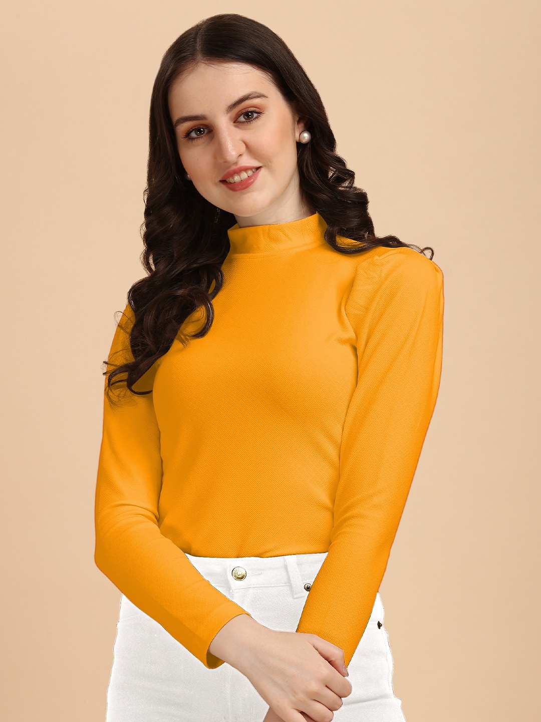 

Wedani Women Mustard Yellow Solid Top