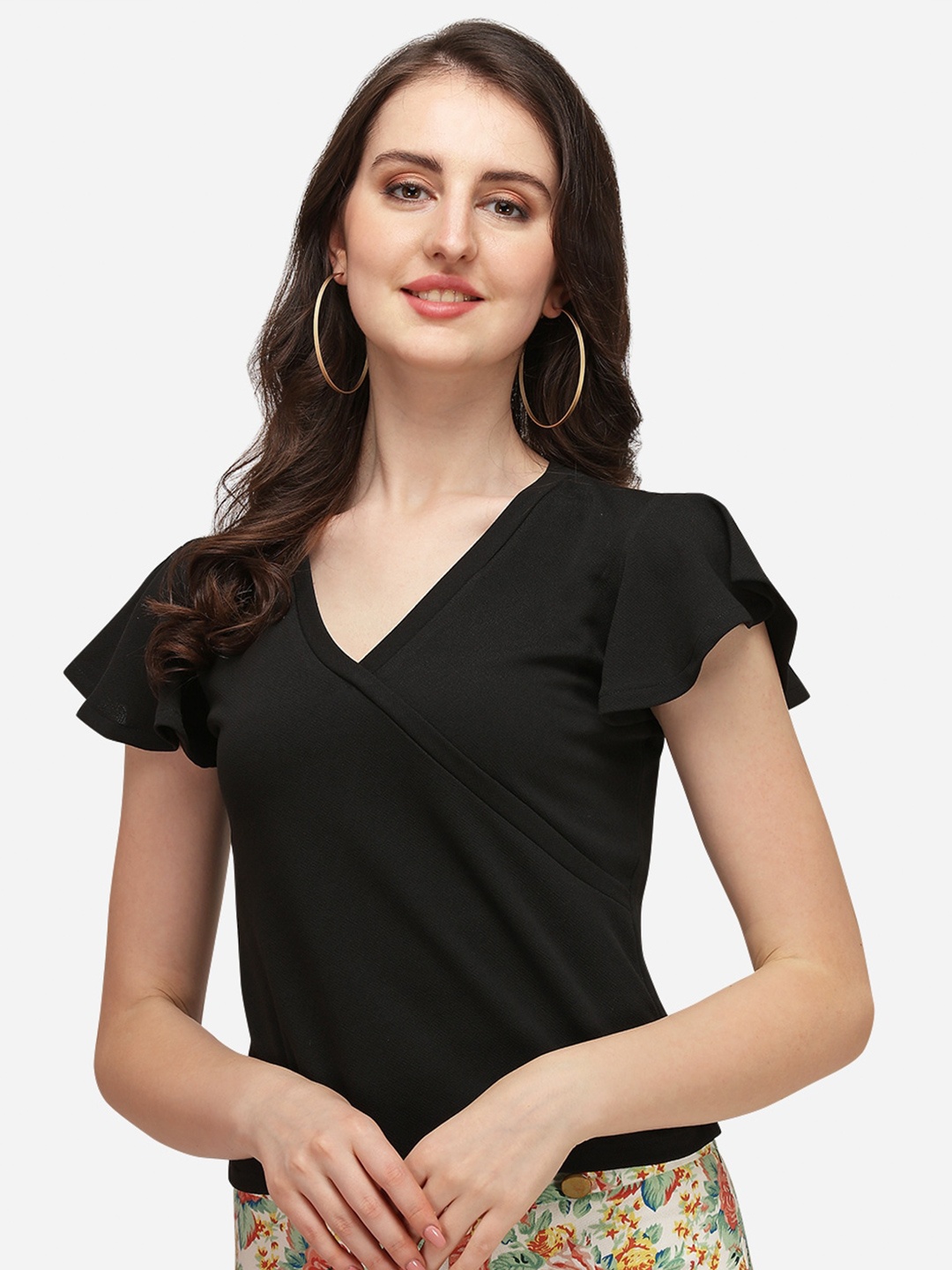 

Wedani Black V-Neck Top