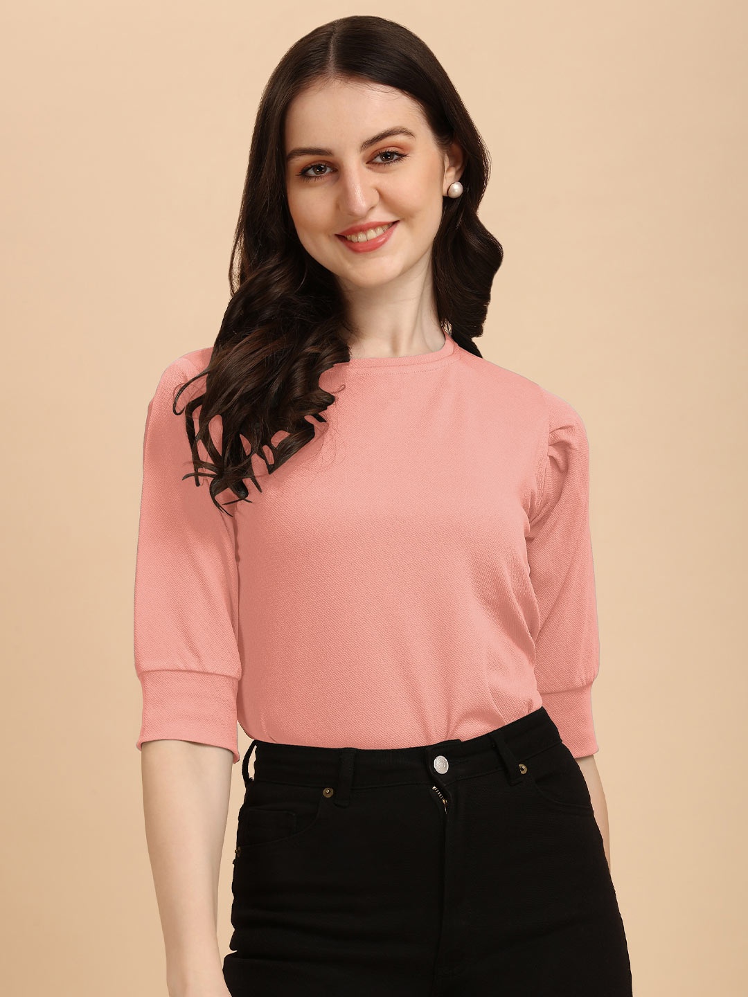 

Wedani Pink Round Neck Top