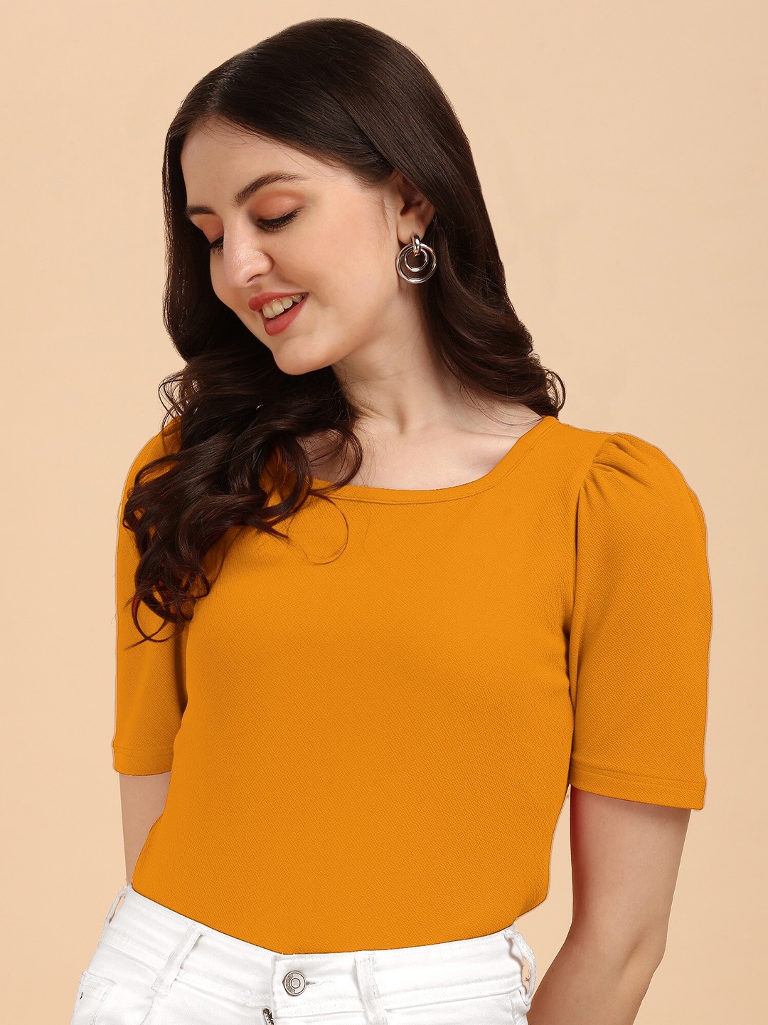 

Wedani Women Mustard Yellow Solid Top
