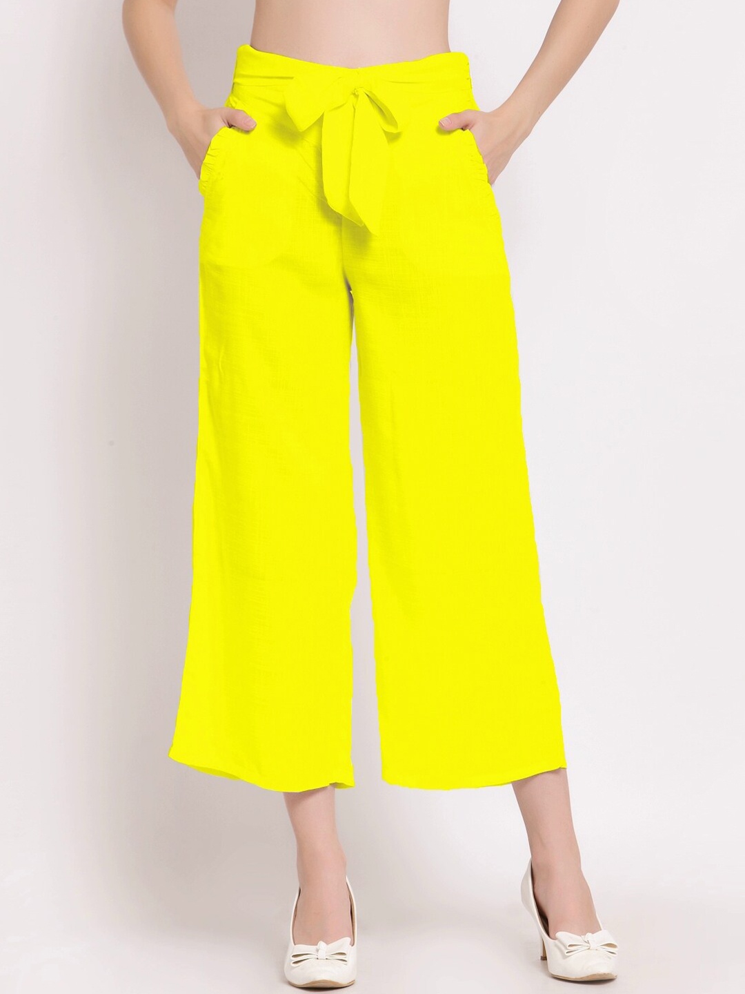 

PATRORNA Women Relaxed Fit Culottes Trousers, Yellow