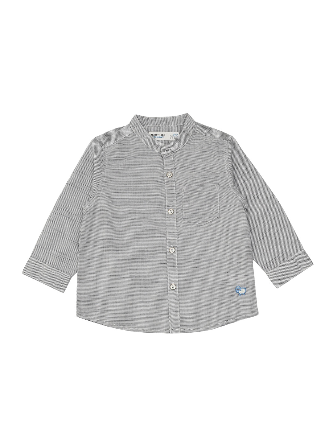 

ZERO THREE Boys Grey Standard Striped Casual Shirt