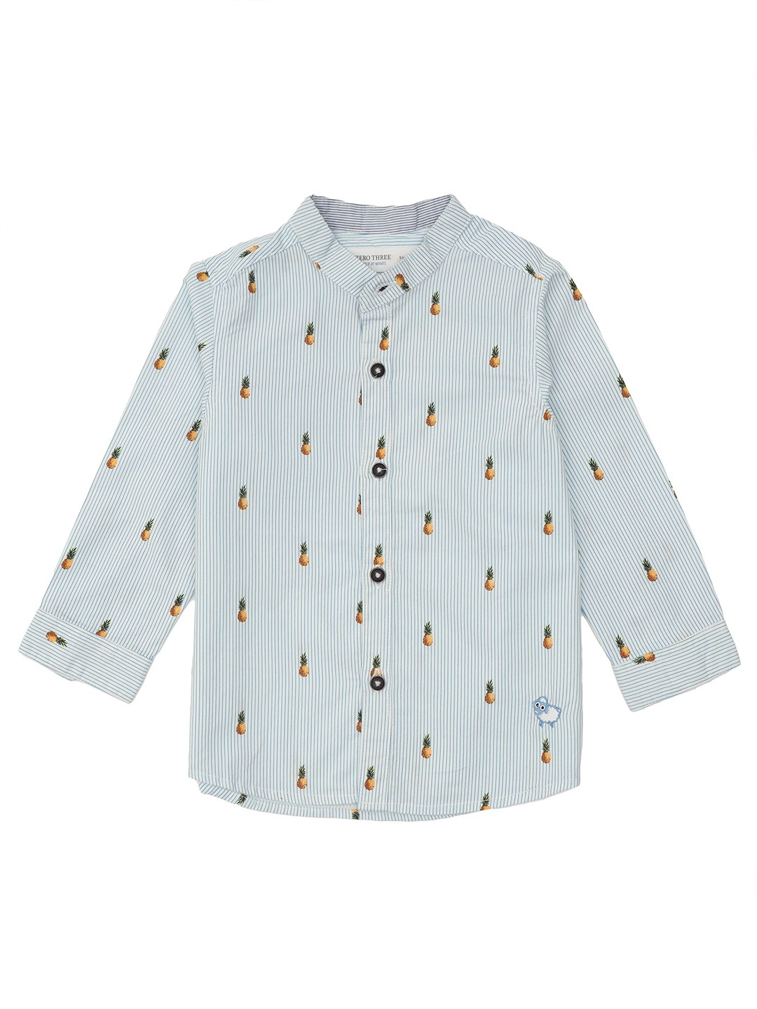 

ZERO THREE Infant Boys White Standard Printed Regular-Fit Pure Cotton Casual Shirt