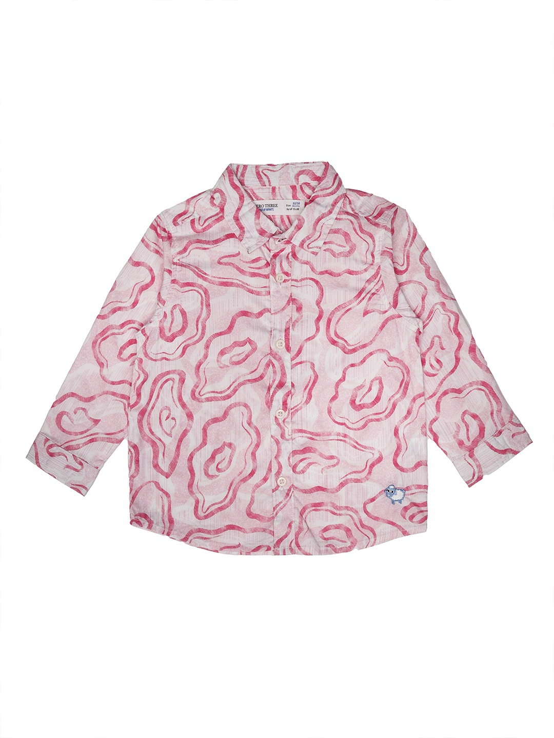 

ZERO THREE Infant Boys Pink Standard Printed Regular-Fit Pure Cotton Casual Shirt