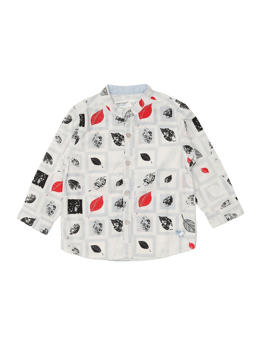 

ZERO THREE Boys White & Black Standard Floral Printed Casual Shirt